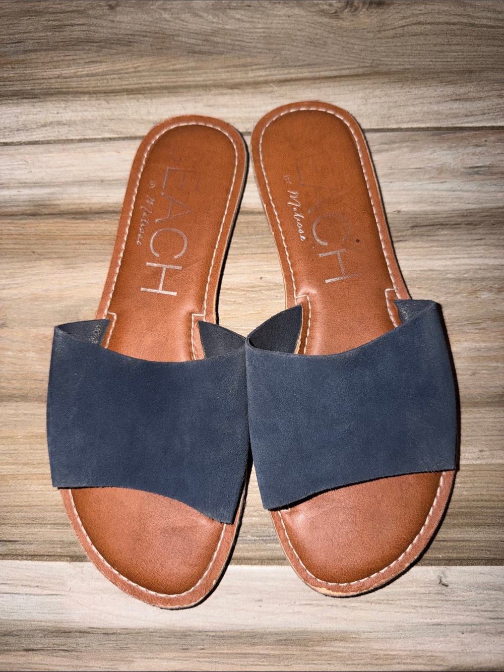 Beach by Matisse Cabana Sandals Navy slides size 9